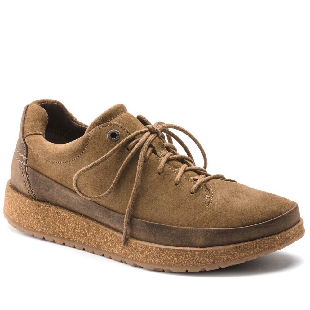 Birkenstock Unisex Honnef Low Suede Lace-Up Loafer in Tan
